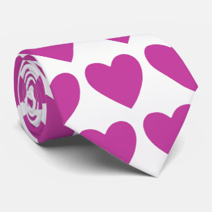 Cravate Design Motif profond rose coeur 
