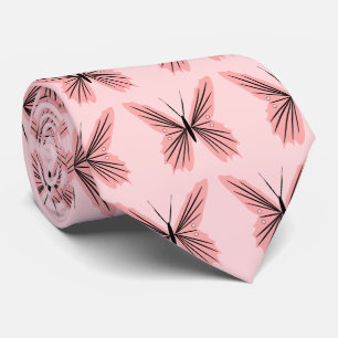 Cravate Design papillon rose