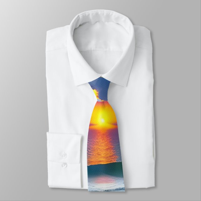 Cravate design, Sunrise Ocean Waves (Attaché)