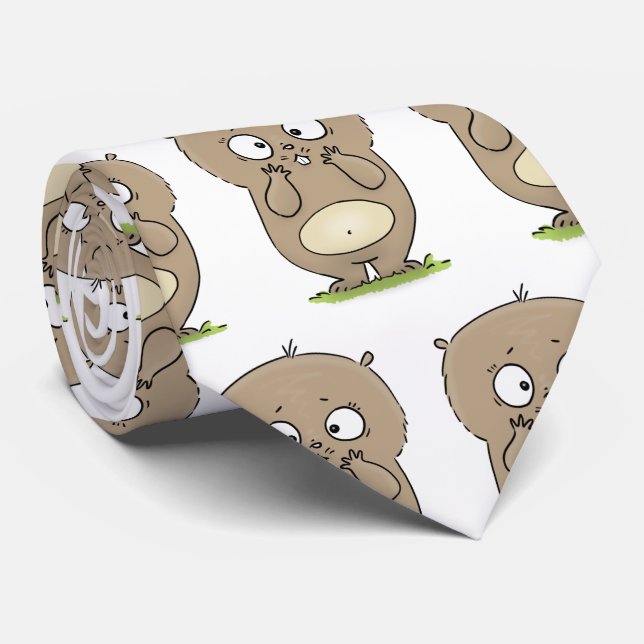 Cravate Dessin d'adorable hamster (Roulé)