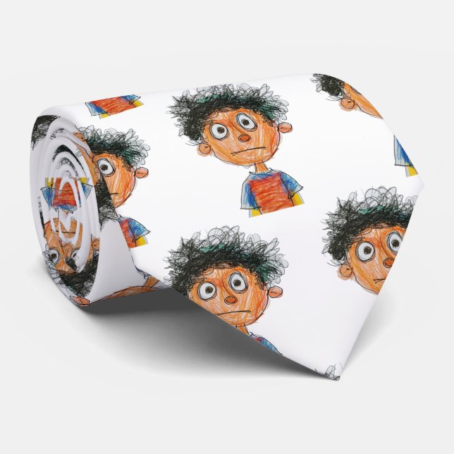 Cravate dessin d'enfants personnalisé (Roulé)