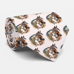 Cravate Deux beaux chevaux Western Boho Motif