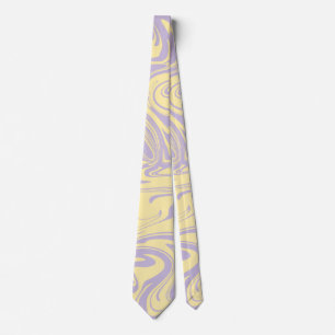 Cravate Déversement - Pastel Jaune et Violet