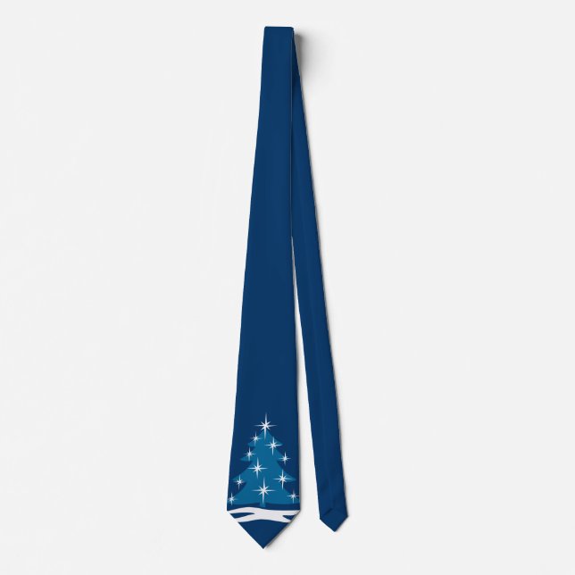 Cravate d'hiver Blue Christmas Tree Festive Cravat (Devant)