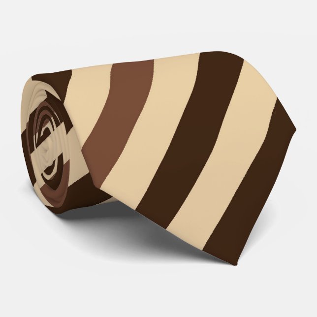 Cravate diagonale Brown et beige (Roulé)