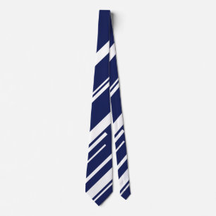 Cravate Diagonales - Bleu et Blanc