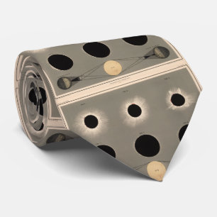 Cravate Diagramme d'éclipse solaire vintage (1869)