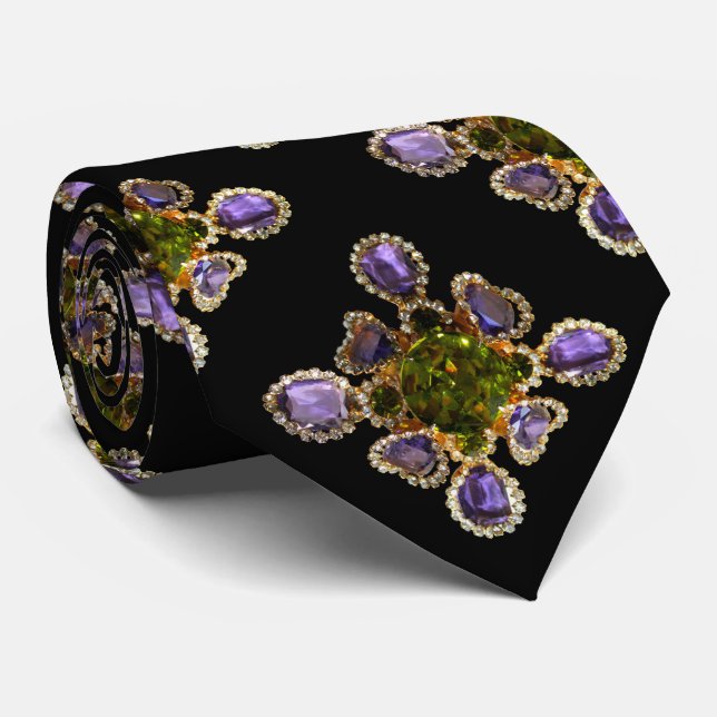 Cravate Diamants d'améthyste violet Emeralds bijoux (Roulé)