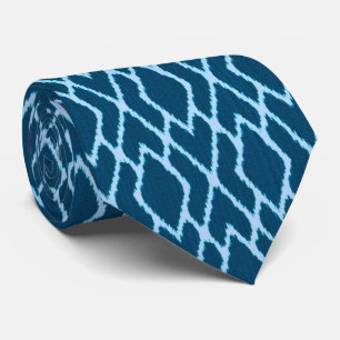 Cravate Diamants d'Ikat - nuances de bleu de denim