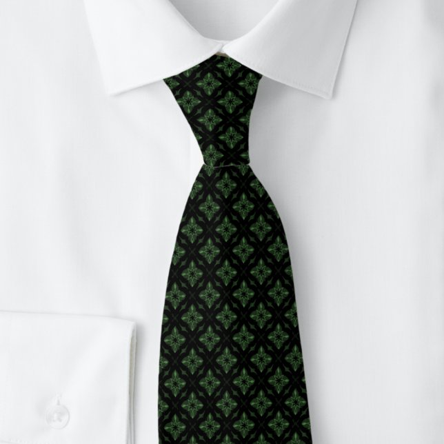 Cravate Diamants Éclatés Vert Chasseur (Créateur téléchargé)