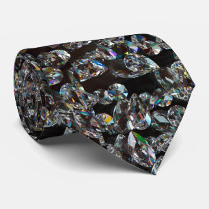 Cravate Diamond brillant motif élégant argent et noir
