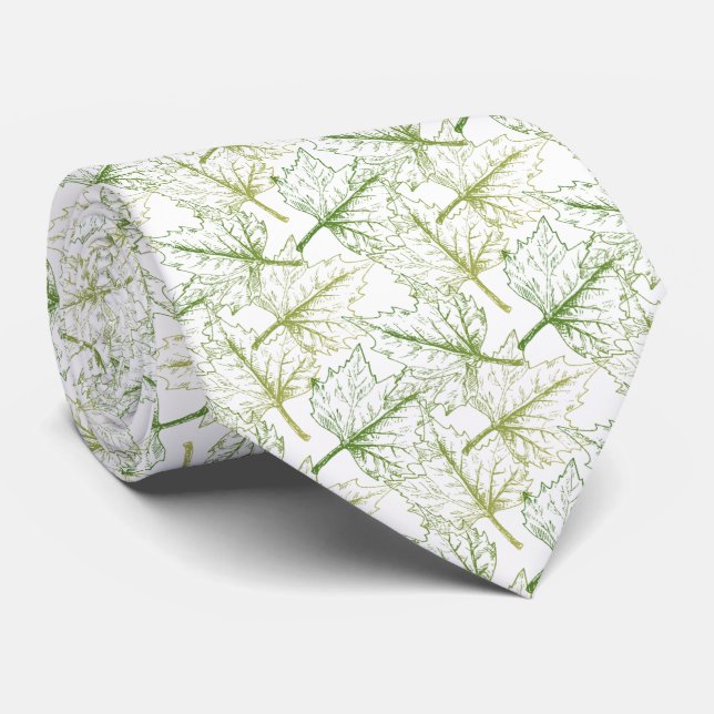 Cravate dibujo de hojas verde degradado (Roulé)