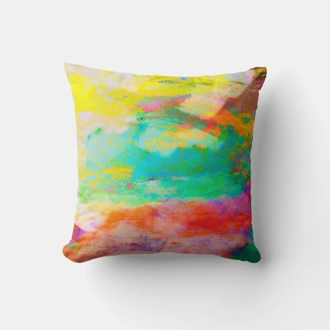 cravate die style abstrait peinture coussin coloré (Recto)