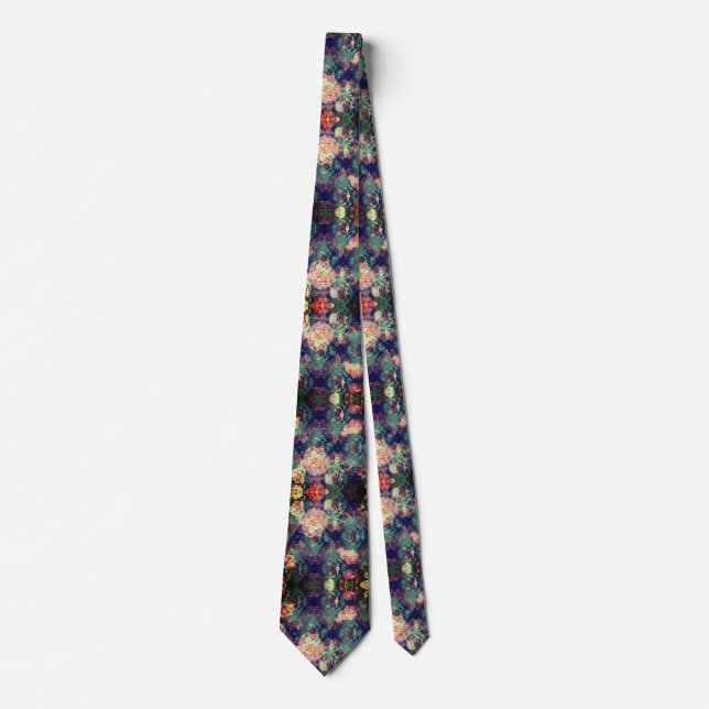 Cravate d'impression floral foncé (Devant)