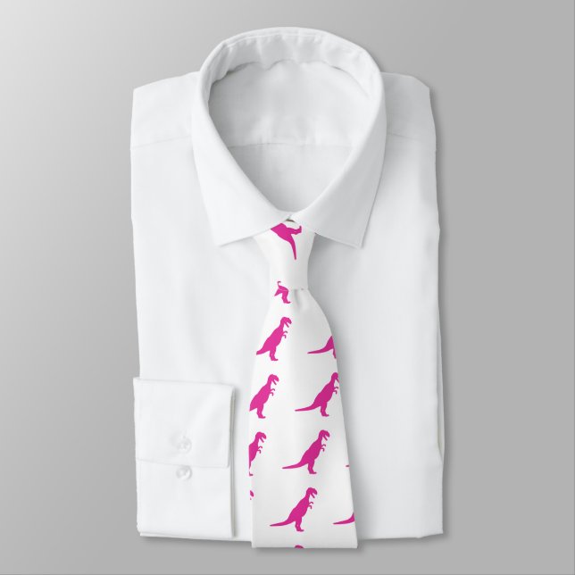 Cravate Dinosaure rose (Attaché)