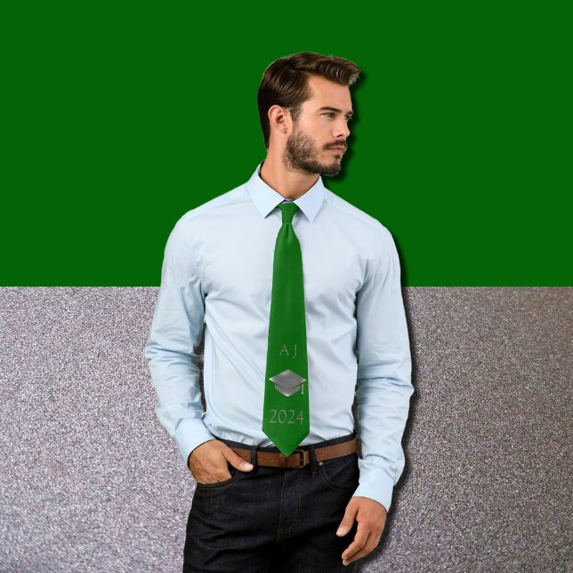 Cravate Diplôme 2025 - monogrammed - Emerald (Créateur téléchargé)
