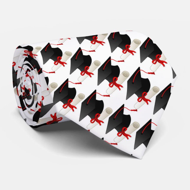 Cravate Diplôme et casquette d'obtention du diplôme (Roulé)