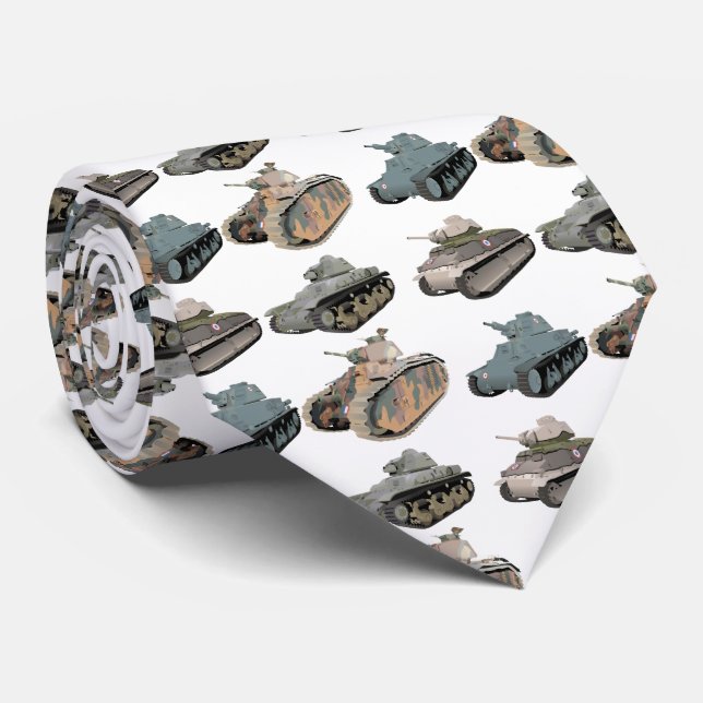 Cravate Divers chars 2ÈME GUERRE MONDIALE français (Roulé)