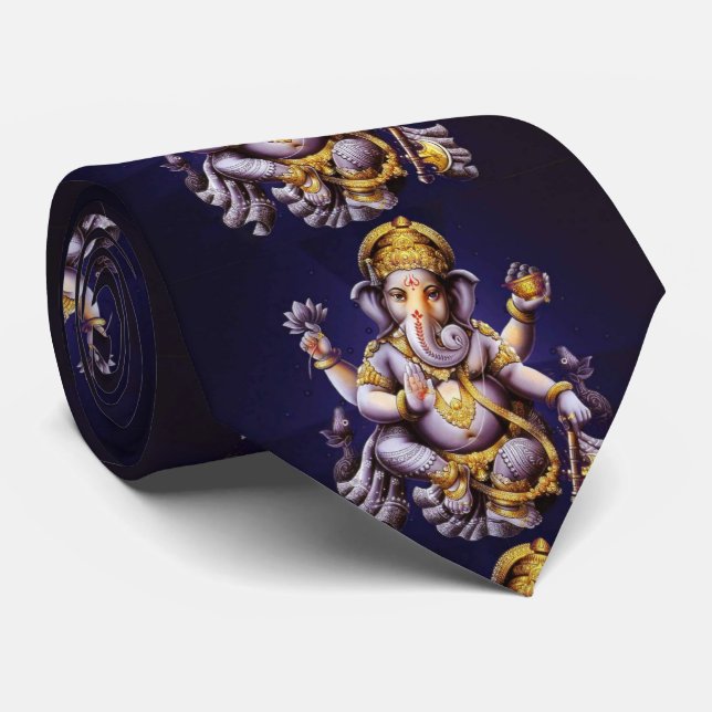 Cravate Divinité indoue d'éléphant asiatique de Ganesh (Roulé)