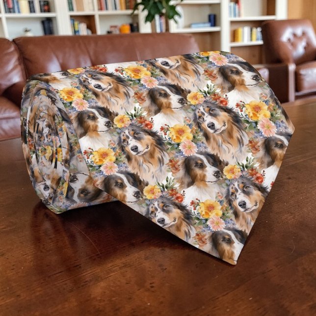 Cravate Dog Aussie Lover Canine Retro Custom Tie (Créateur téléchargé)