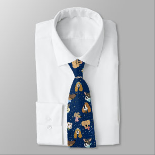 CRAVATE DOG LOVER BLUE NECK TIE