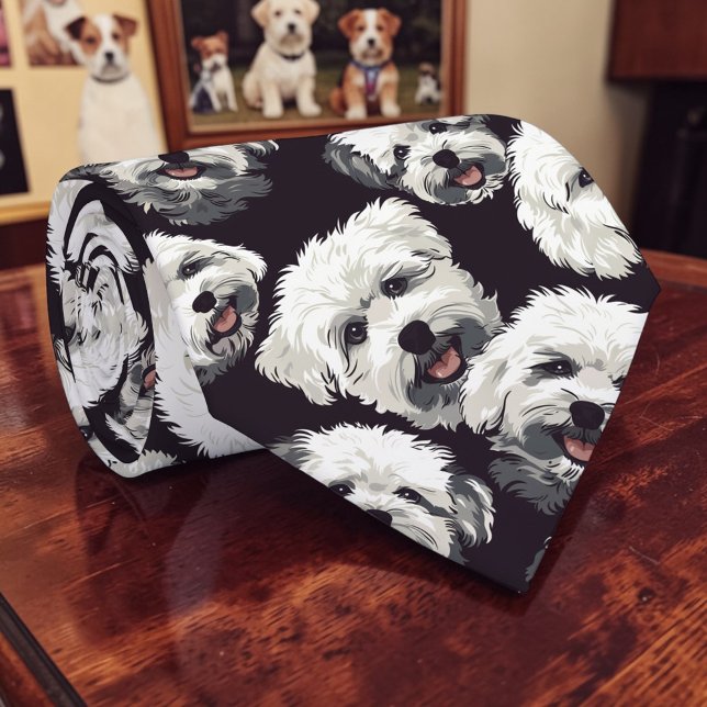 Cravate Dog Lover Canine Retro Custom Tie (Créateur téléchargé)