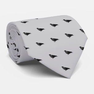 Cravate d'oiseaux noirs
