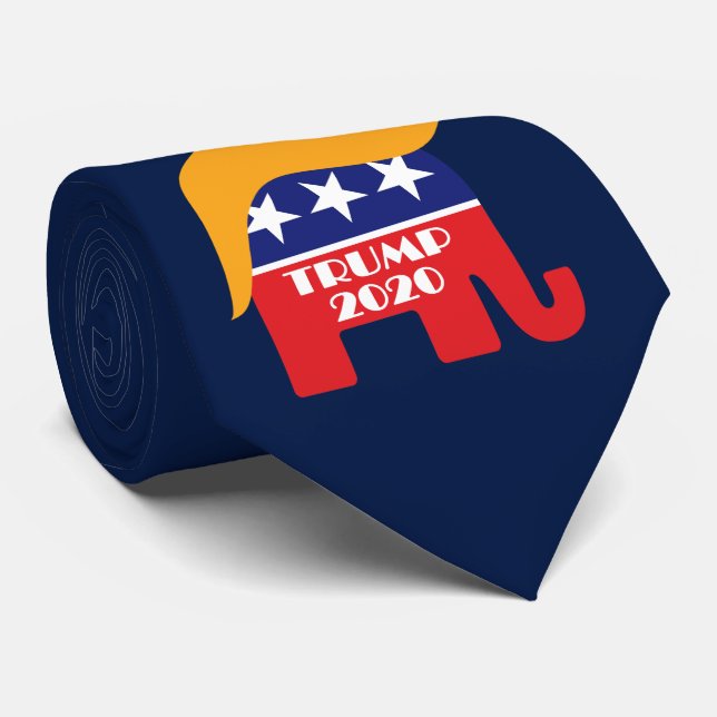 Cravate Donald Trump Hair GOP Elephant Logo 2020 (Roulé)