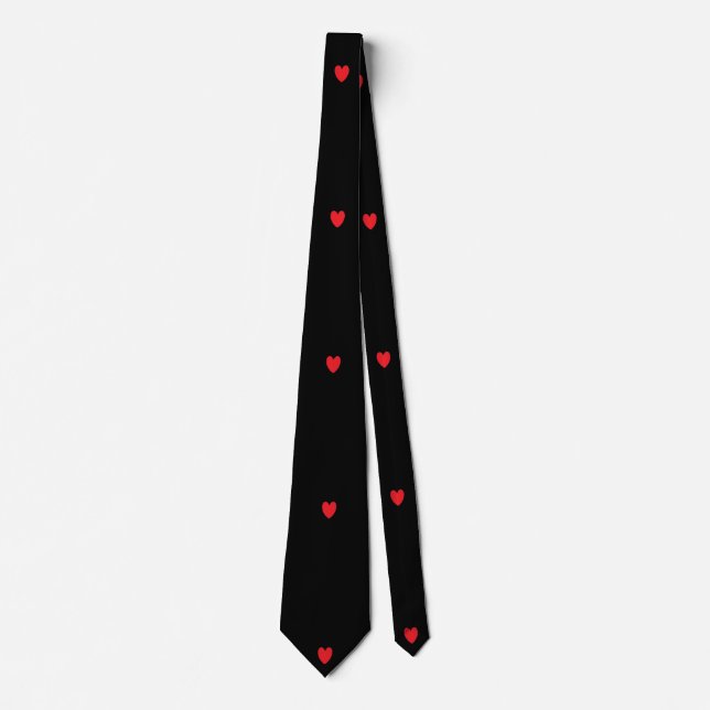 Cravate Doodle Heart Motif Rouge Noir Couleurs Personnalis (Devant)