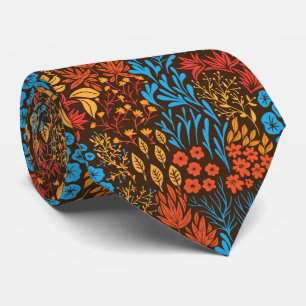 Cravate Doodles floraux foncés