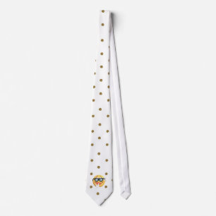 Cravate Dots d'or modernes, Visage Emoji