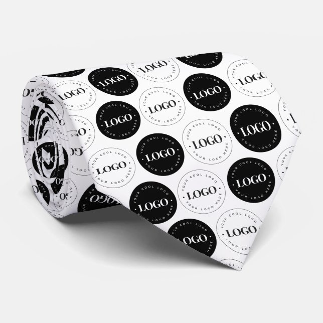 Cravate Double logo noir et blanc Professionnel (Roulé)