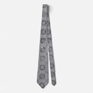 Cravate Double motif argenté de symbole de bonheur