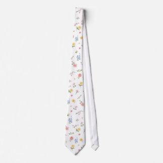 Cravate Douce Mariage Floral de Jardin Orné au Pastel