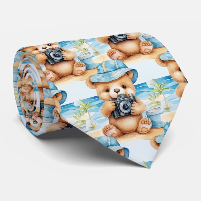 Cravate d'ours bleu Teddy (Roulé)