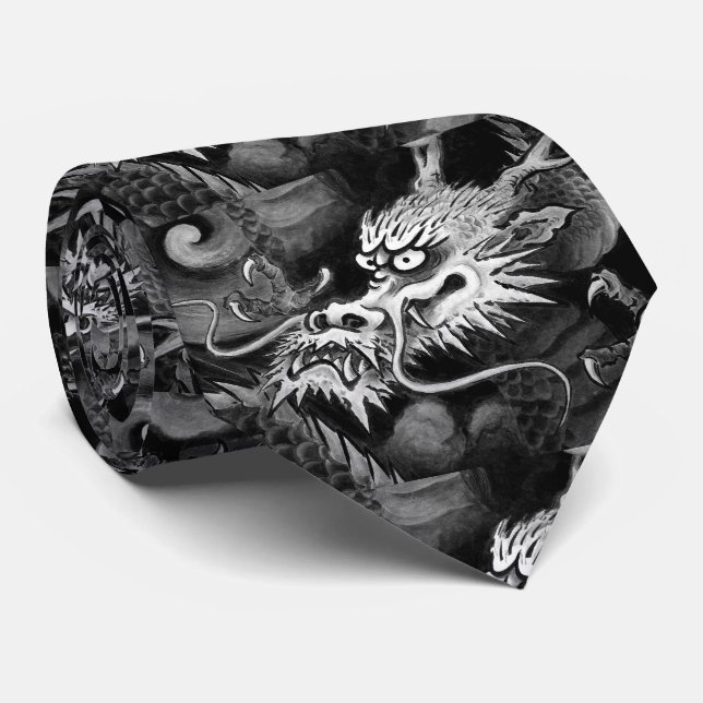 Cravate Dragon japonais ク イ タ (Roulé)