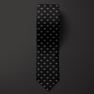 Cravate Dragon noir monochrome