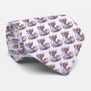 Cravate Dragon violet à couronne élégante