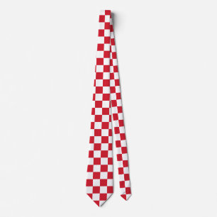 Cravate Drapeau À damiers Rouge Et Blanc Style Motif