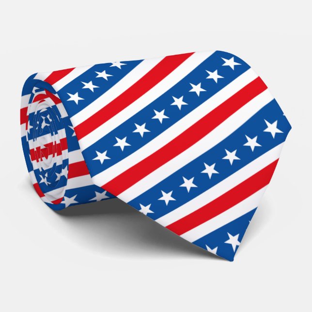 Cravate Drapeau américain patriotique Stars et Stripes (Roulé)
