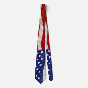 Cravate Drapeau américain traditionnel rouge, blanc et ble
