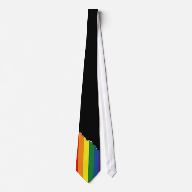Cravate Drapeau arc-en-ciel gay pride (Devant)