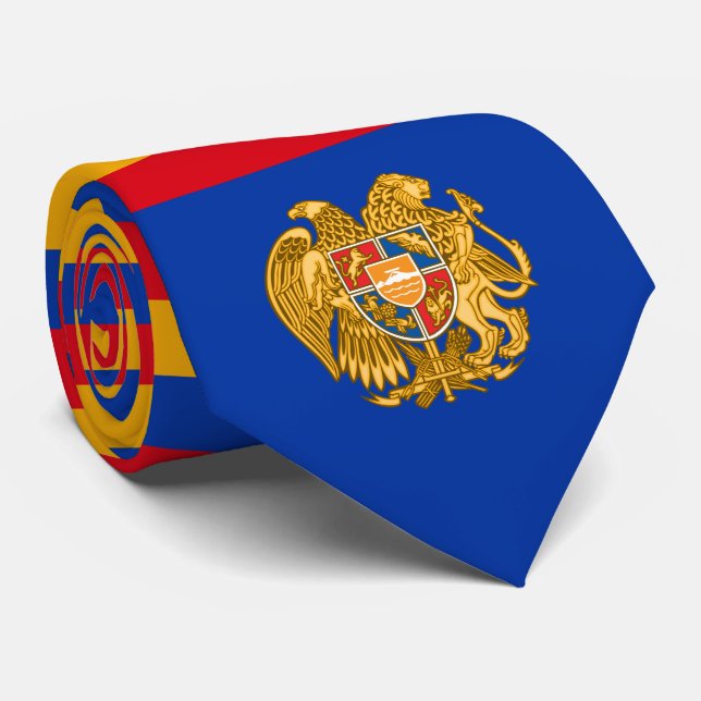 Cravate Drapeau arménien et armoiries, Drapeau de l'Arméni (Roulé)