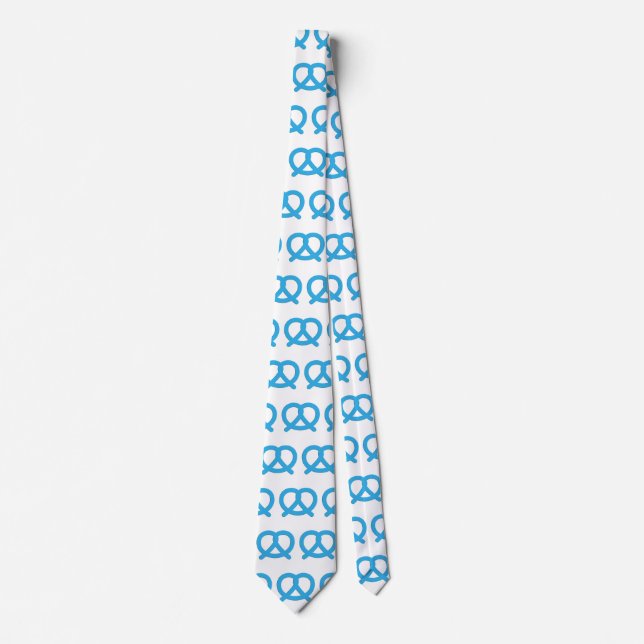 Cravate Drapeau bavarois Couleurs bleu Pretzel Oktoberfest (Devant)