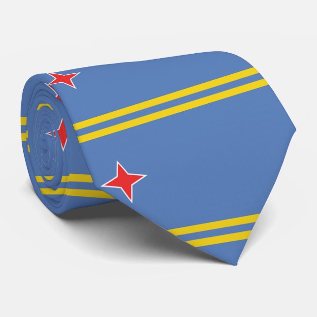 Cravate Drapeau d'Aruba (Roulé)