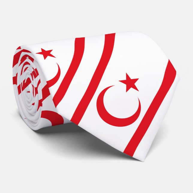 Cravate Drapeau de Chypre du Nord (Roulé)