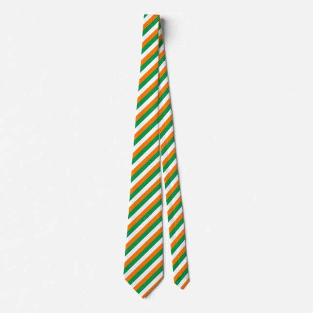 Cravate Drapeau de couleurs de l'Irlande barrées (Devant)