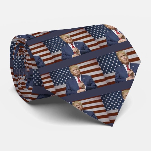 Cravate Drapeau de Donald Trump (Roulé)