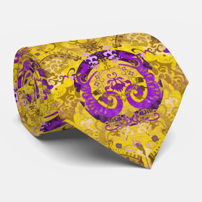 Cravate Drapeau de dragon intersexe - Couleur du drapeau d (Roulé)