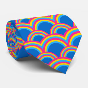 Cravate Drapeau de la fierté pansexuelle / motif arc-en-ci